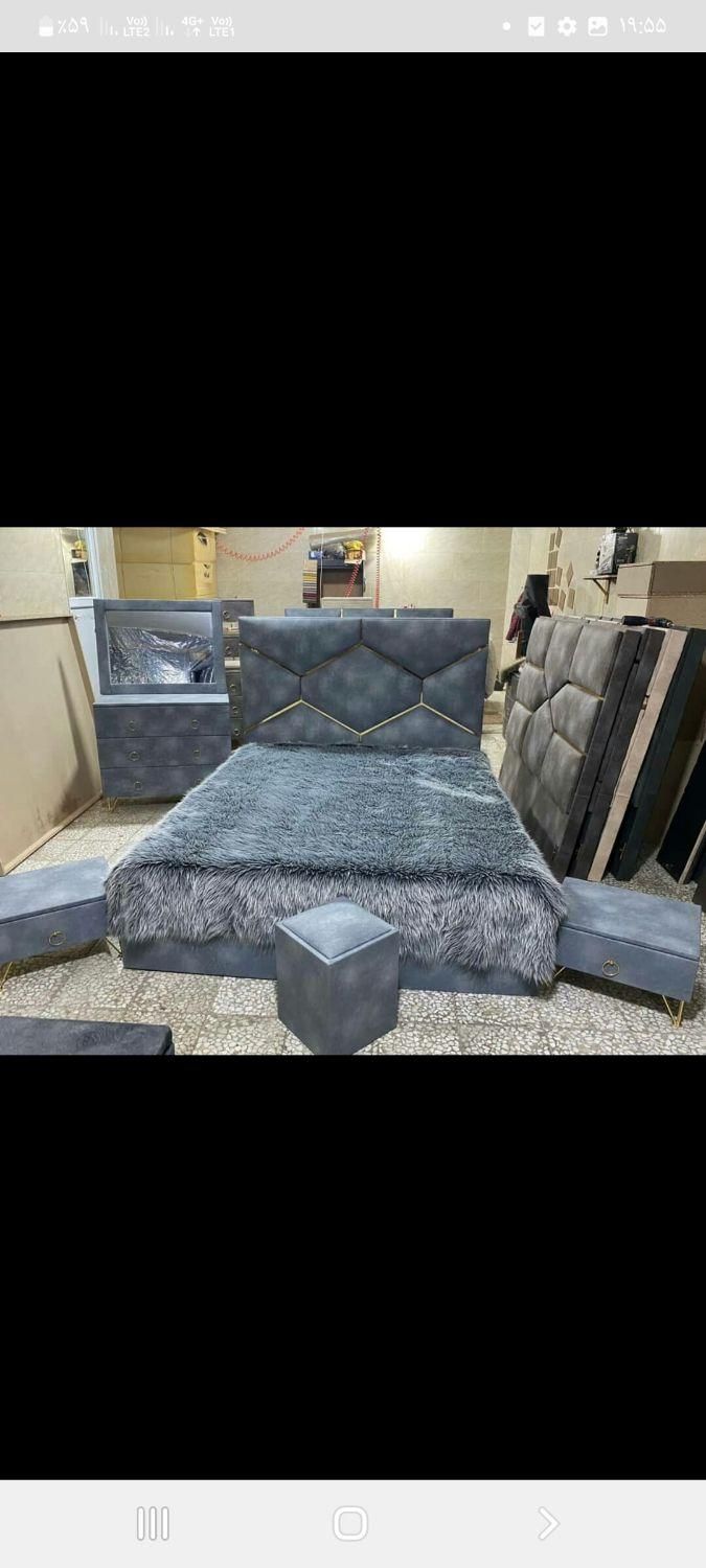 تخت دو نفره عروس گلد|تخت و سرویس خواب|کاشان, باغ ماجد|دیوار