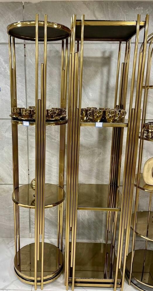 استند ویترین بوفه فلزی دکوری چهارطبقه پیانو مربع|بوفه، ویترین، کنسول|آفتاب, |دیوار