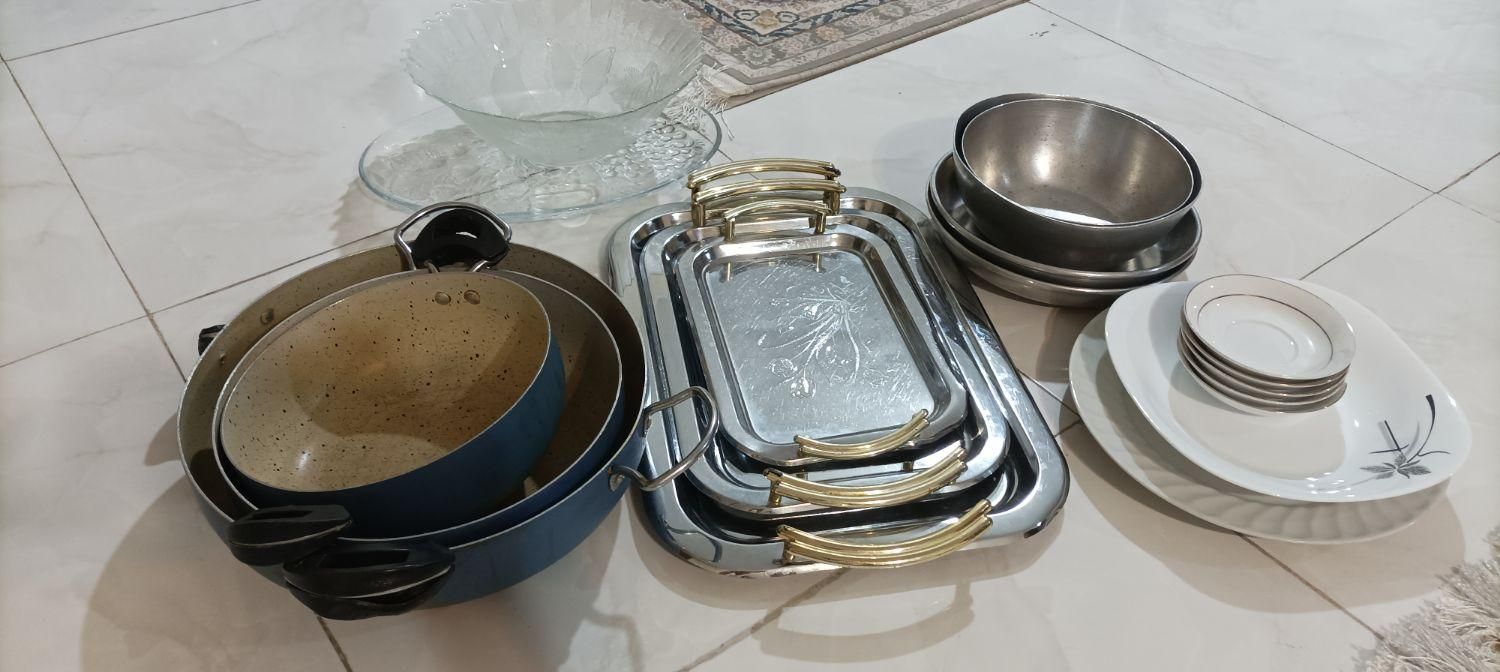 سه عدد ماهی تابه گرانیت و سینی|ظروف پخت‌وپز|تهران, شادآباد|دیوار