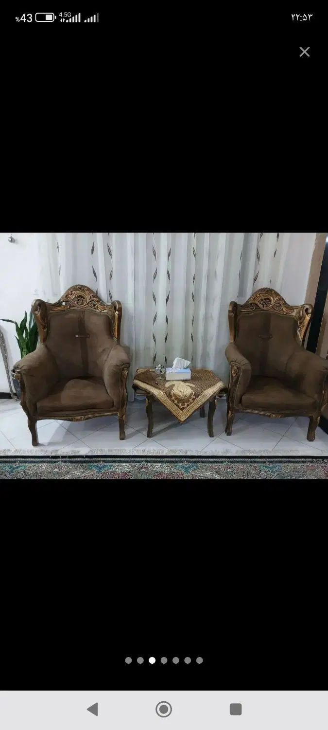 مبل نه نفره سالم تمیز چوب روس محکم با 3عدد میز|مبلمان خانگی و میز عسلی|مشهد, کشاورز|دیوار