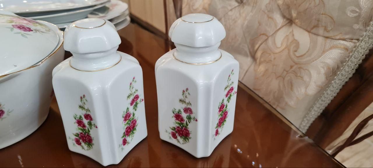 سرویس چینی گل سرخی آنتیک|ظروف سرو و پذیرایی|تهران, مینای جنوبی|دیوار