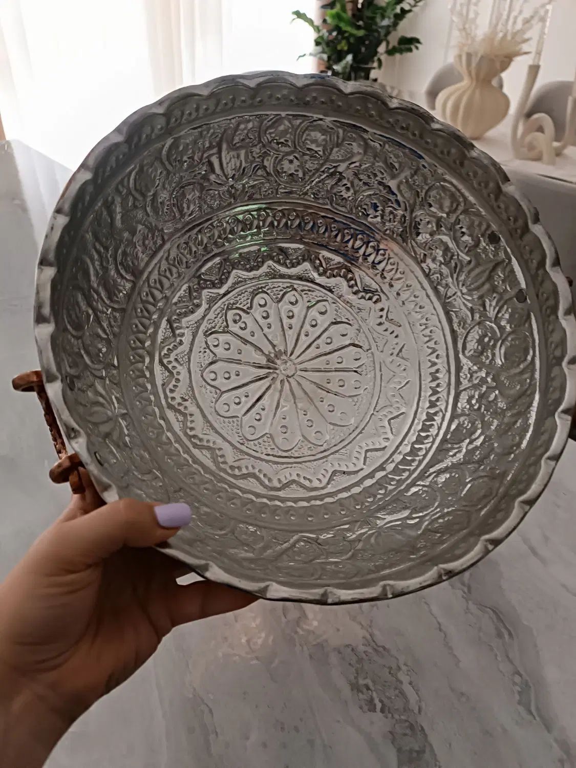 جا میوه مسی سیاه قلم|صنایع دستی و سایر لوازم تزئینی|تهران, تسلیحات|دیوار