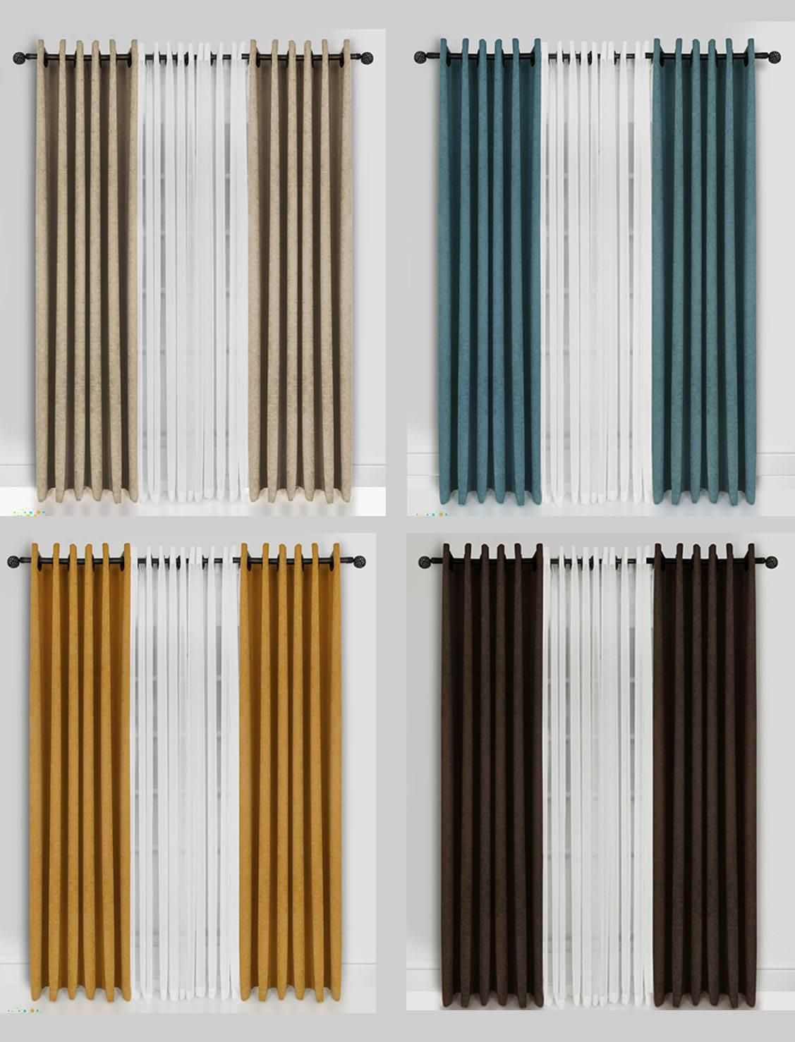 پرده آماده پانچی ۴۲ رنگ|پرده، رانر، رومیزی|یزد, |دیوار