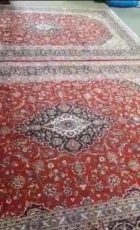 فرش جفت کاشان 3×4 لاکی نقشه ی قطبی|فرش|اصفهان, نقش جهان|دیوار