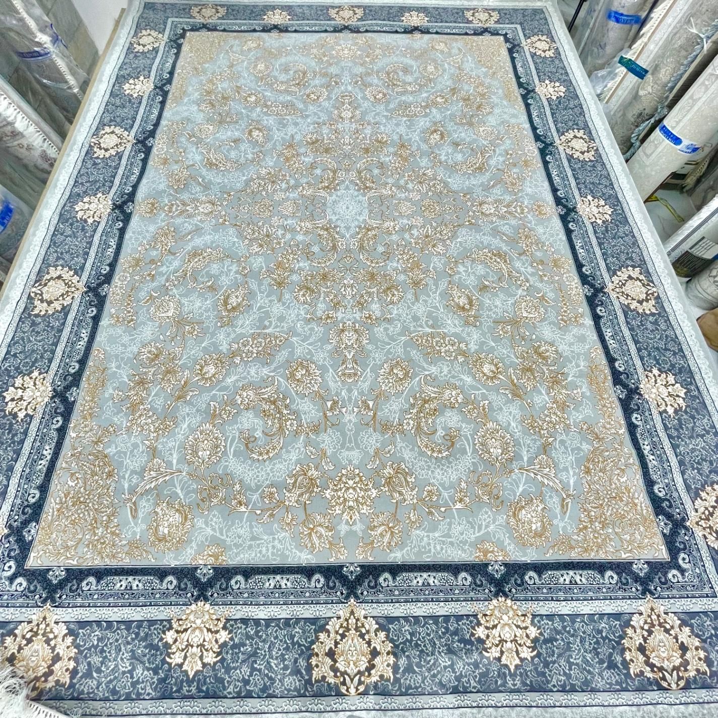 تک و جفت فرش ۱۲متر طلاکوب تمام نخ عالی نو/توحید۲|فرش|بیرجند, |دیوار