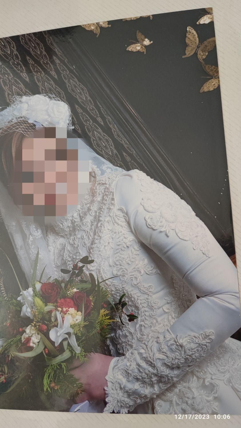 لباس عروس پوشیده (ساتن آمریکایی و دانتل فرانسوی)|لباس|تهران, جنت‌آباد مرکزی|دیوار