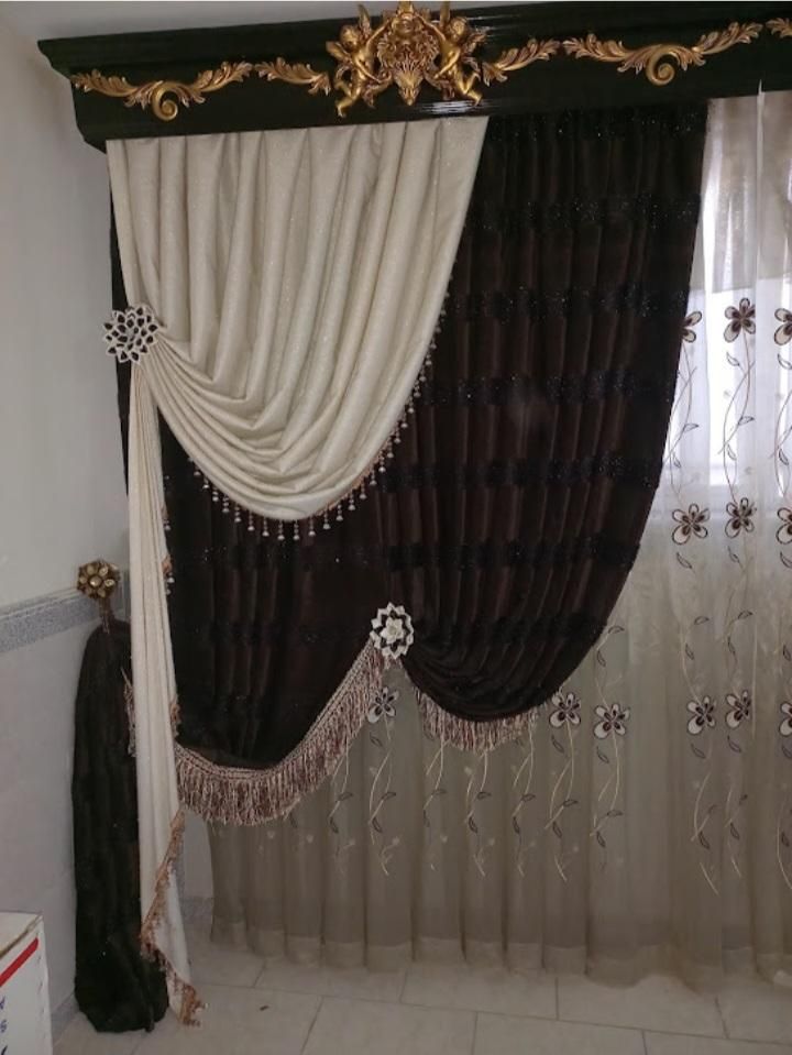 والان پرده مخمل ۲عدد، ۲عدد گل میخ و۲عدد آویز پرده|پرده، رانر، رومیزی|مشکین‌دشت, |دیوار