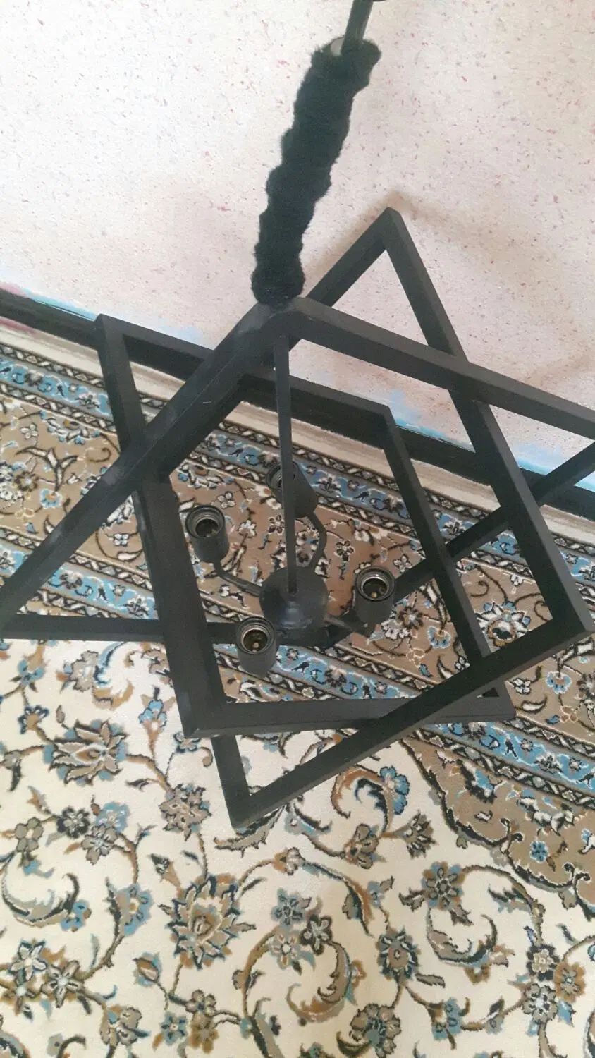 لوستر مکعبی فلزی|لوستر و چراغ آویز|کرج, کیانمهر|دیوار