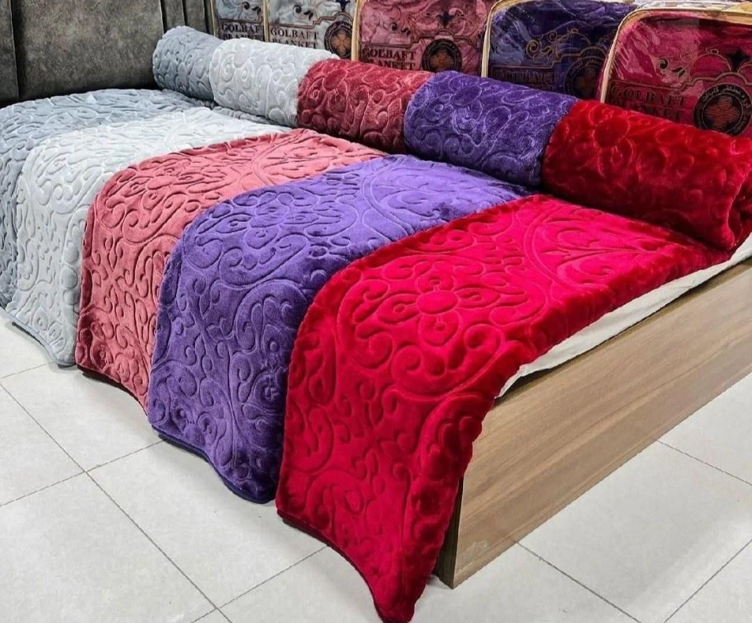 پتو گلبافت 160×220 یکنفره ضخیم(گلدار و تک رنگ)|رختخواب، بالش، پتو|بانه, |دیوار