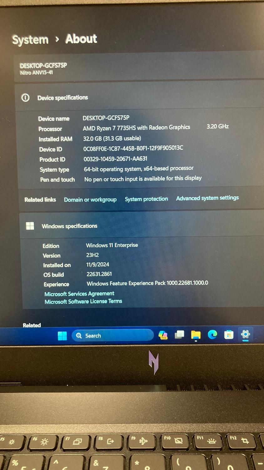 لپ تاپ ACER مدل nitro|رایانه همراه|تهران, آرارات|دیوار