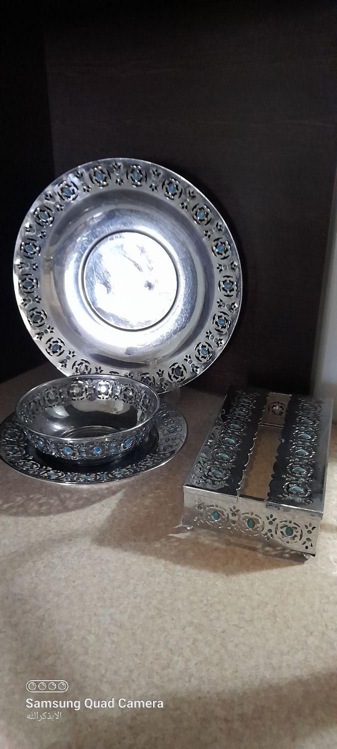 سرویس،قلیون ولبی برنجی سینی لوسترقدیمیّ دهه۵۰|کلکسیون اشیاء عتیقه|فردیس, قریشی|دیوار