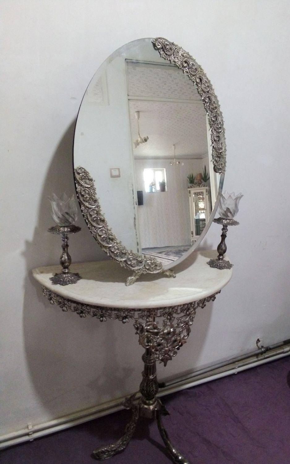 آینهشمدانبرنزطرحسیاهقلم|مبلمان خانگی و میز عسلی|تبریز, |دیوار