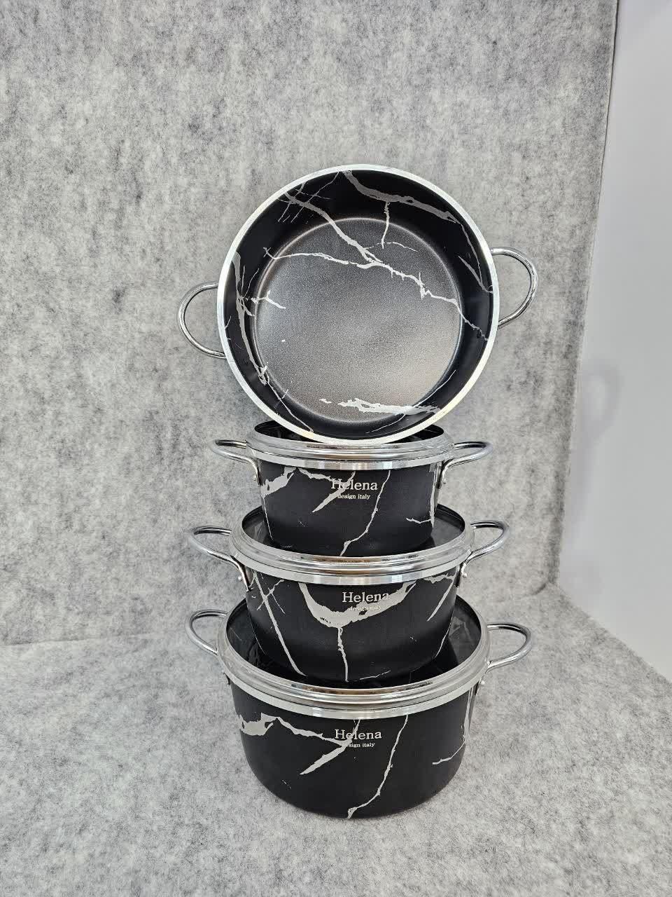 سرویس قابلمه 7 پارچه ماربل هلنا طرح سنگ|ظروف پختوپز|قم, علی آباد سعدگان|دیوار