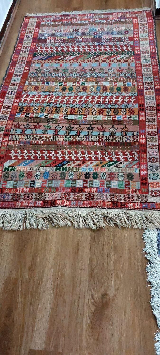 یه تیر و دو نشون گلیم اصیل + فرش کودک شاد|فرش|بابل, |دیوار