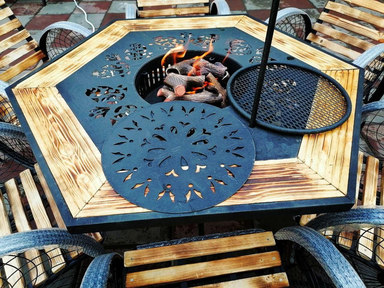 صندلی باغی /میز آتشدان شش ضلعی 1متری|بخاری، هیتر، شومینه|تهران, آبشار|دیوار