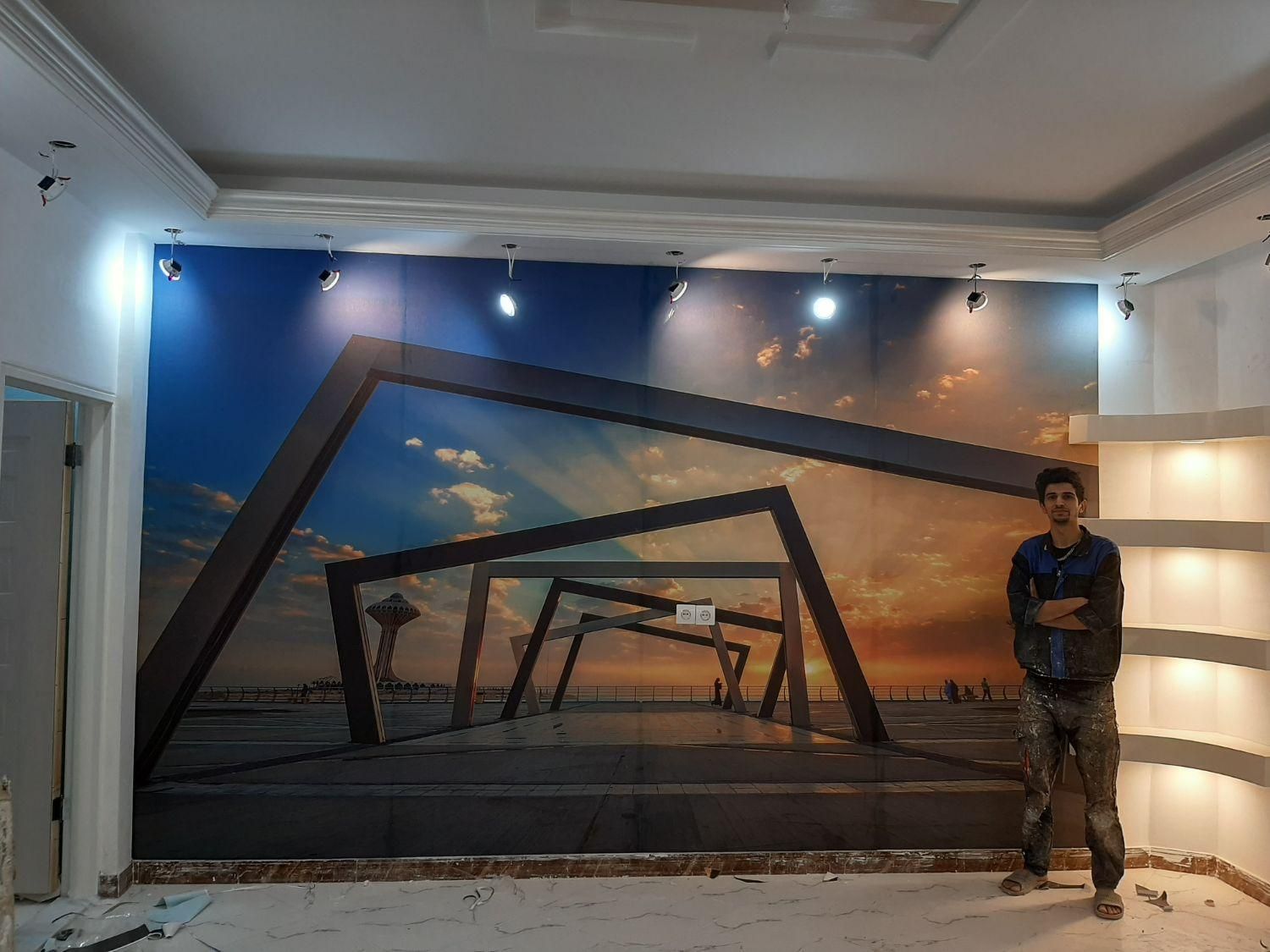 نصب کاغذ دیواری و پوستر سه بعدی|خدمات پیشه و مهارت|پاکدشت, پاکدشت (مامازند)|دیوار