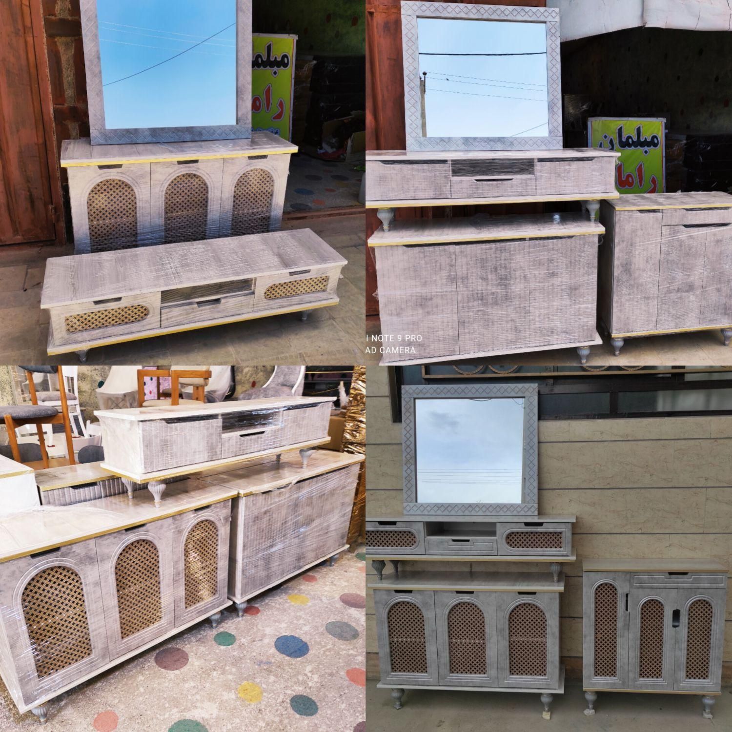 ست آیینه کنسول و میز تلویزیون و جاکفشی|بوفه، ویترین، کنسول|خرم‌آباد, |دیوار