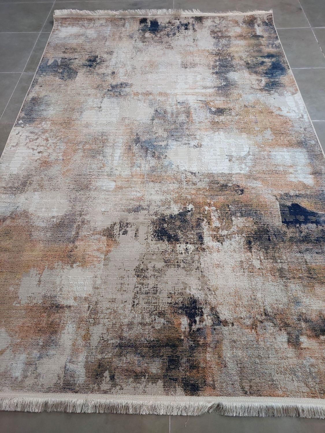 فرش رنگی آجری آبی کرم مدرن پتینه|فرش|تهران, شهرک غرب|دیوار