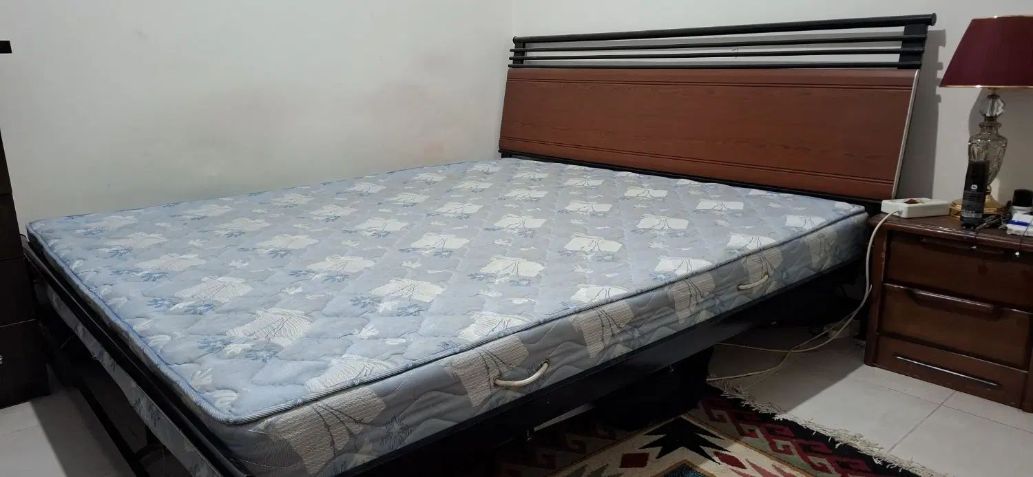 تخت دو نفره فلزی چوبی|تخت و سرویس خواب|تهران, شهرک آتی شهر|دیوار