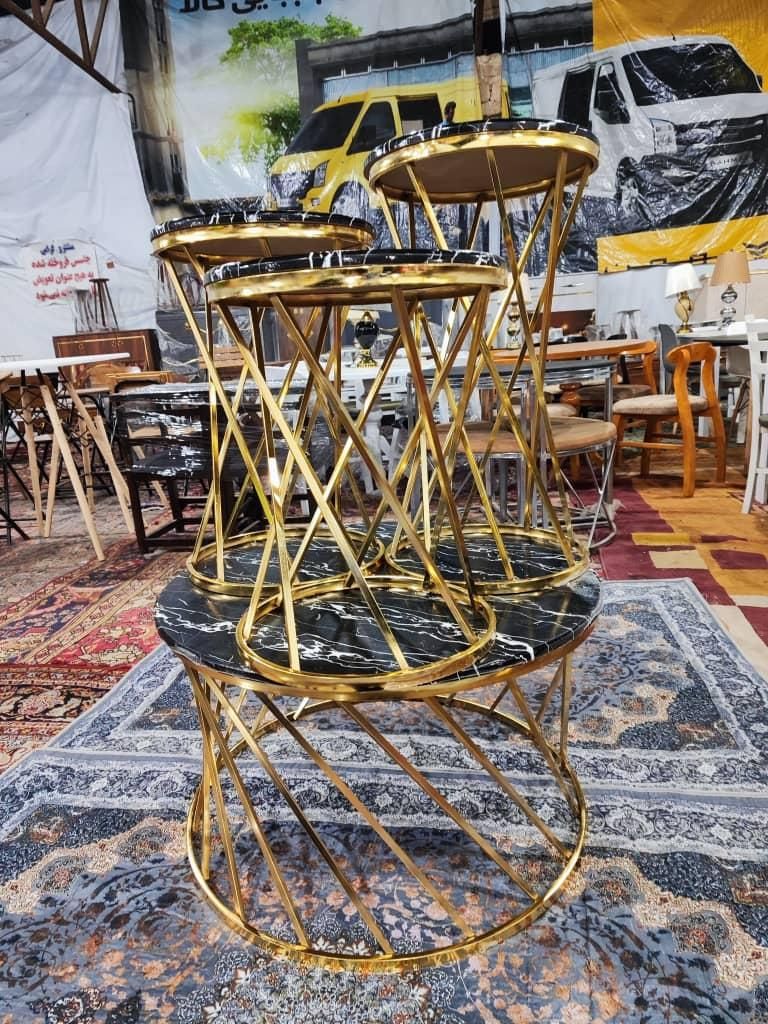 ست گرد میز و عسلی با صفحه طرح سنگ و شیشه ای|مبلمان خانگی و میز عسلی|شیراز, وزیرآباد|دیوار