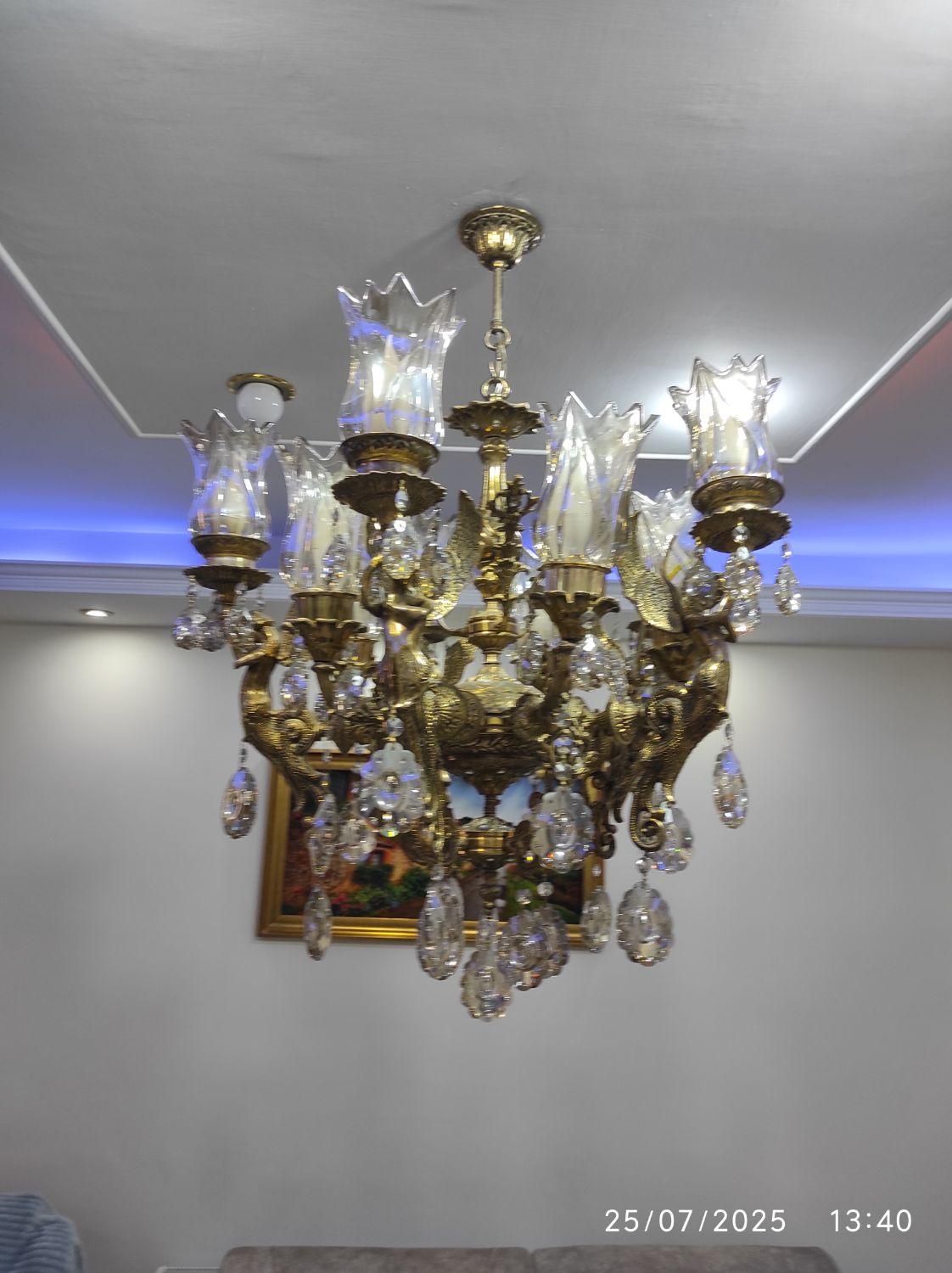 لوستر برنز 10شاخه|لوستر و چراغ آویز|اسلام‌شهر, مطهری|دیوار