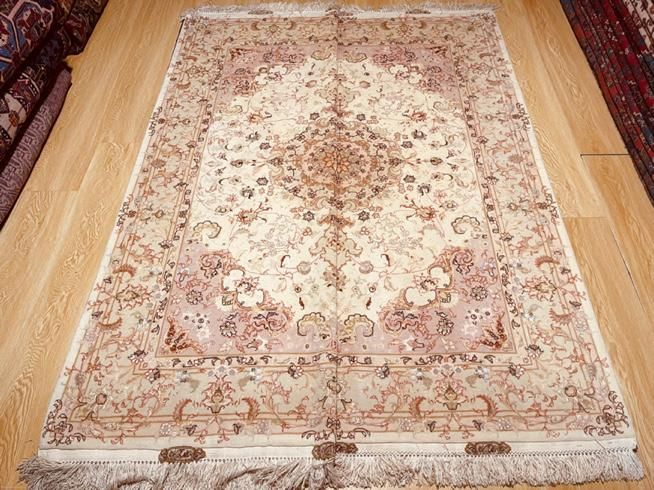 جفت قالیچه ۵۰ رج چله ابریشم مارکدار تبریز|فرش|تهران, سلسبیل جنوبی|دیوار