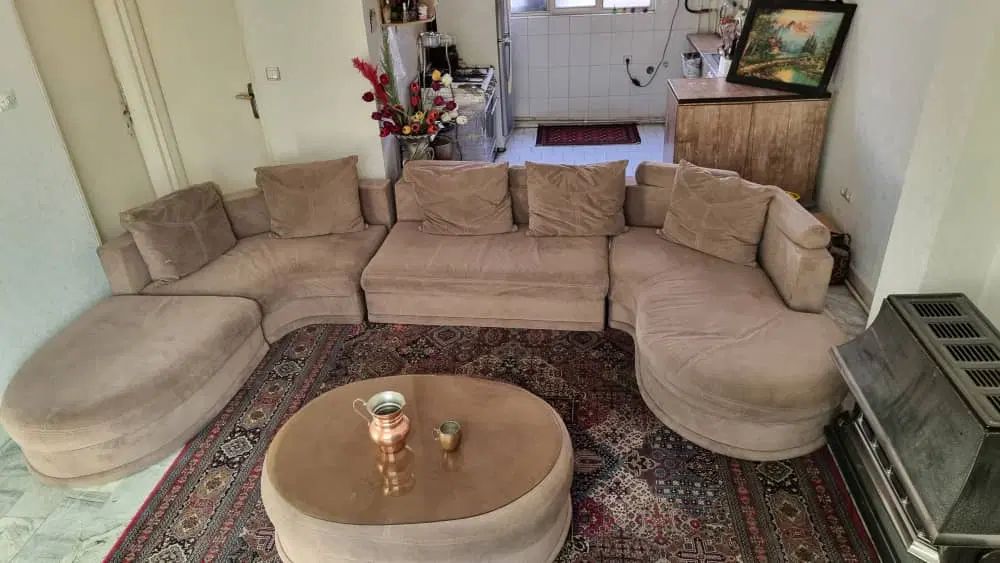 مبل۷نفره ترک با عسلی.۳ تخته فرش و گاز ۵شعله|مبلمان خانگی و میز عسلی|تهران, جی|دیوار