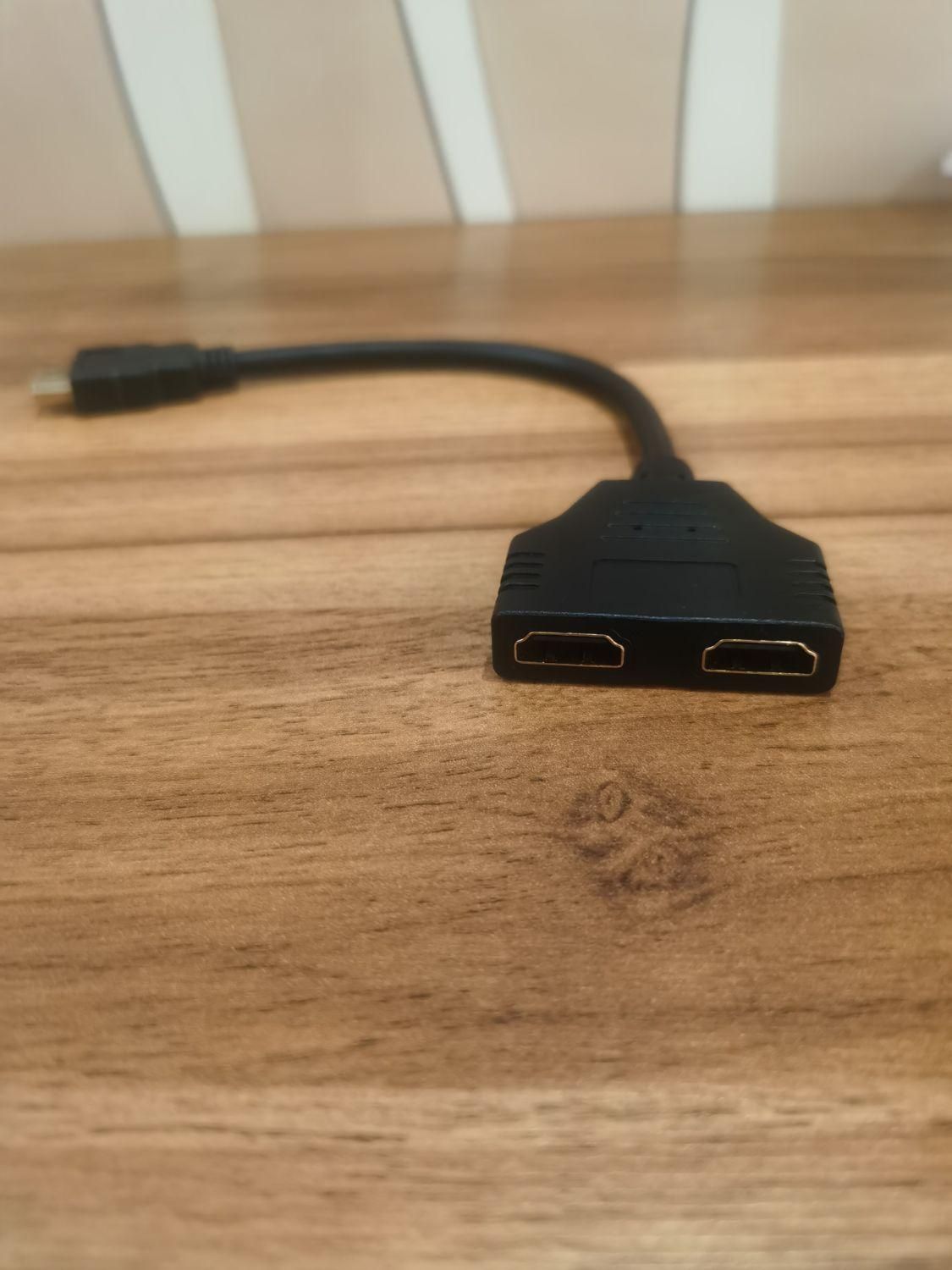 کابل 3 متری hdmi  و  مبدل 1 به 2 hdmi|قطعات و لوازم جانبی رایانه|رشت, یخسازی|دیوار