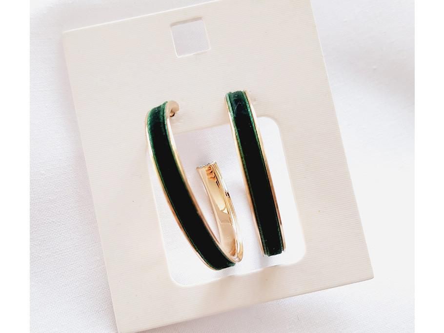 گوشواره نیم حلقه‌ای مخملی سبز، لمسی از طبیعت|بدلیجات|بندرعباس, |دیوار