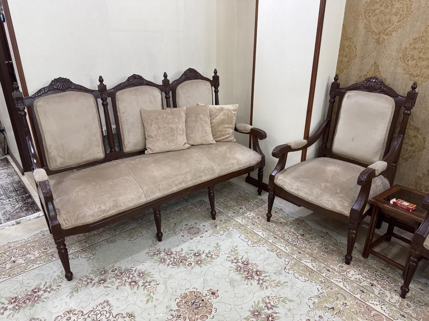 مبلمان استیل ۷ نفره چوب راش|مبلمان خانگی و میز عسلی|تهران, شهرک پرواز|دیوار