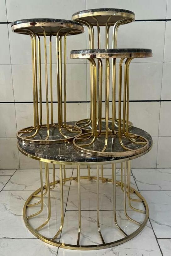 میز عسلی جلومبلی پذیرایی فورتیک فلزی ستونی دایره|مبلمان خانگی و میز عسلی|آفتاب, |دیوار