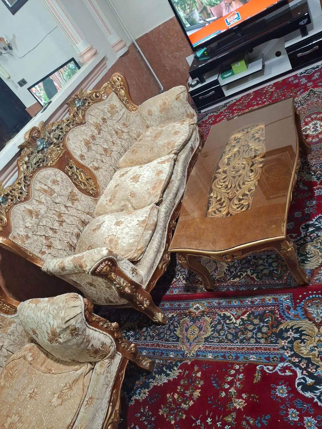 مبلغ سلطنتی ۹نفره همراه بامیز ناهارخوری|مبلمان خانگی و میز عسلی|قرچک, شهرک گلها|دیوار