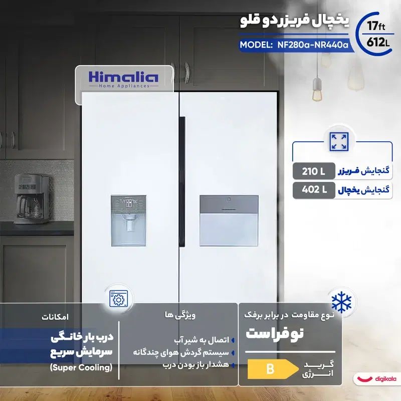 یخچال دوقلو آلفا پلاس رنگ سفیدمتالیک هیمالیا|یخچال و فریزر|کرج, پیشاهنگی|دیوار