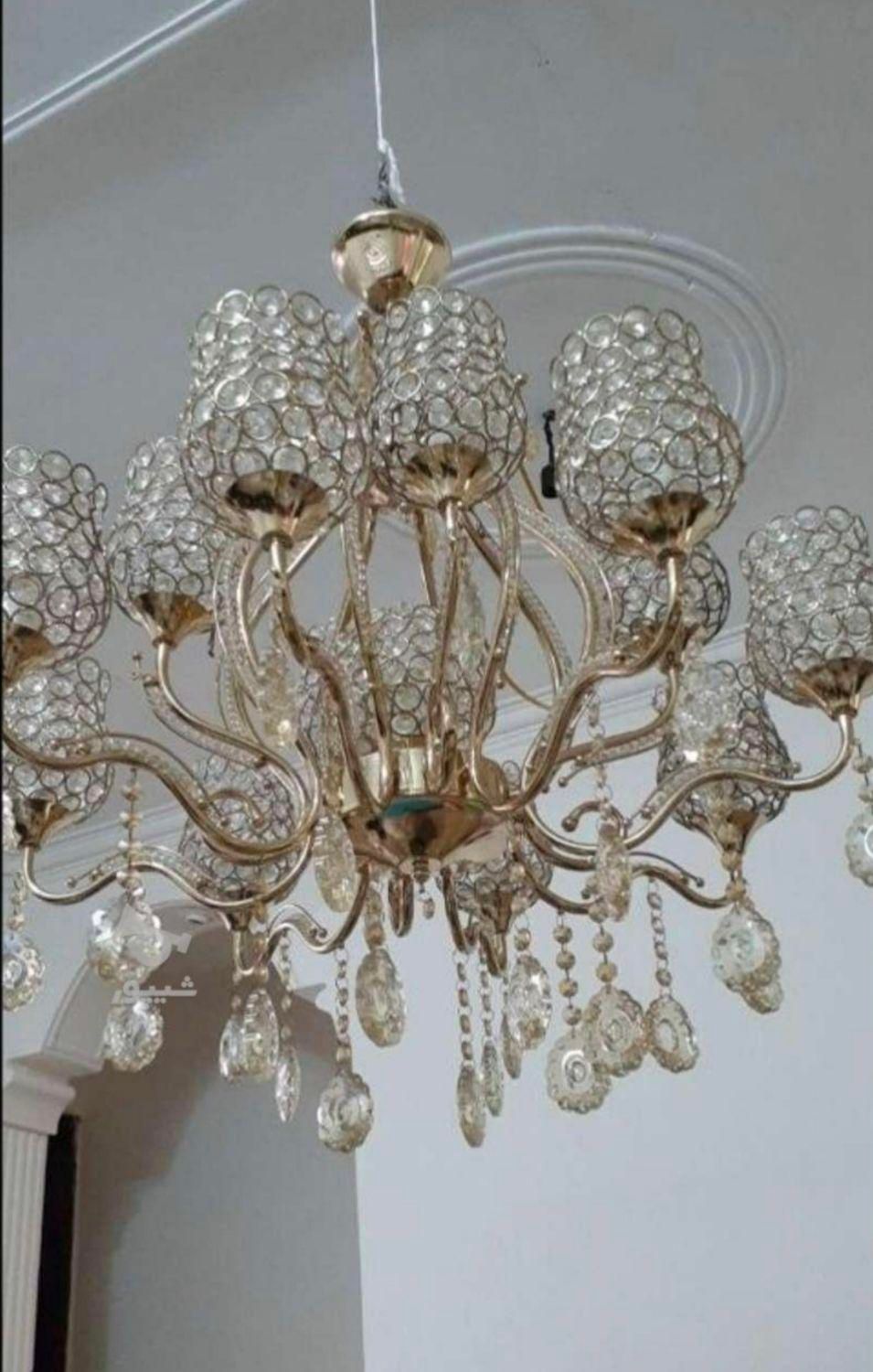 لوستر13شاخه برنجی|لوستر و چراغ آویز|تنکابن, |دیوار