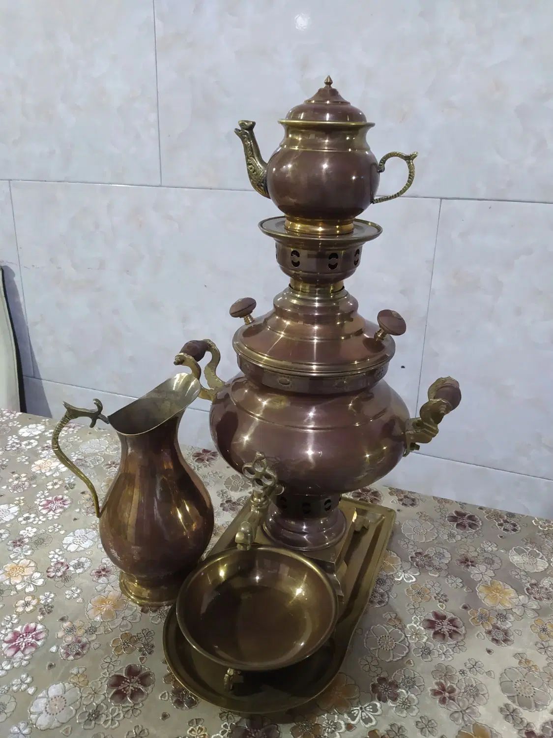 سماور چهار لیتری آنتیک و‌ کهنه با مهر و  ورق روس|کلکسیون اشیاء عتیقه|تهران, خانی آباد نو شمالی|دیوار