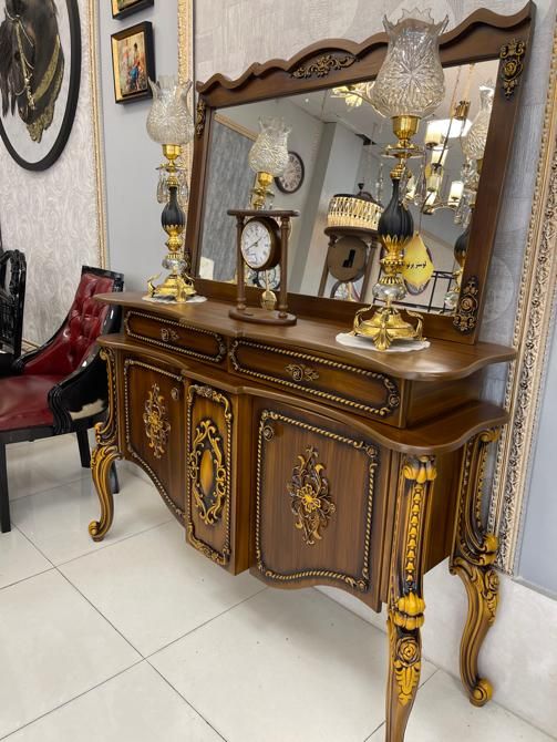 اینه کنسول منبت اخطابوس|بوفه، ویترین، کنسول|اندیشه, |دیوار