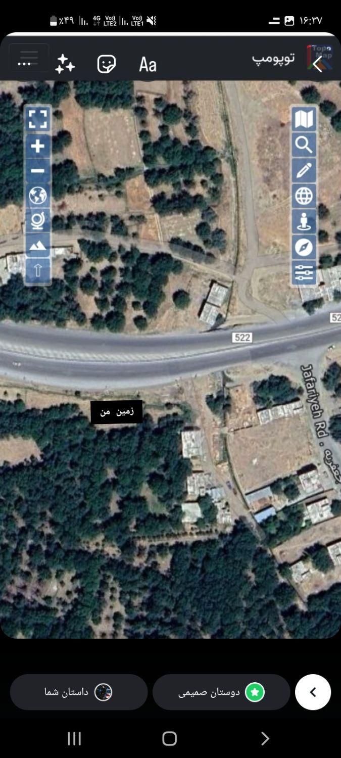 زمین ورودی دقلا مناسب خونه باغی کنار جاده کرمانشاه|فروش زمین و ملک کلنگی|تویسرکان, |دیوار