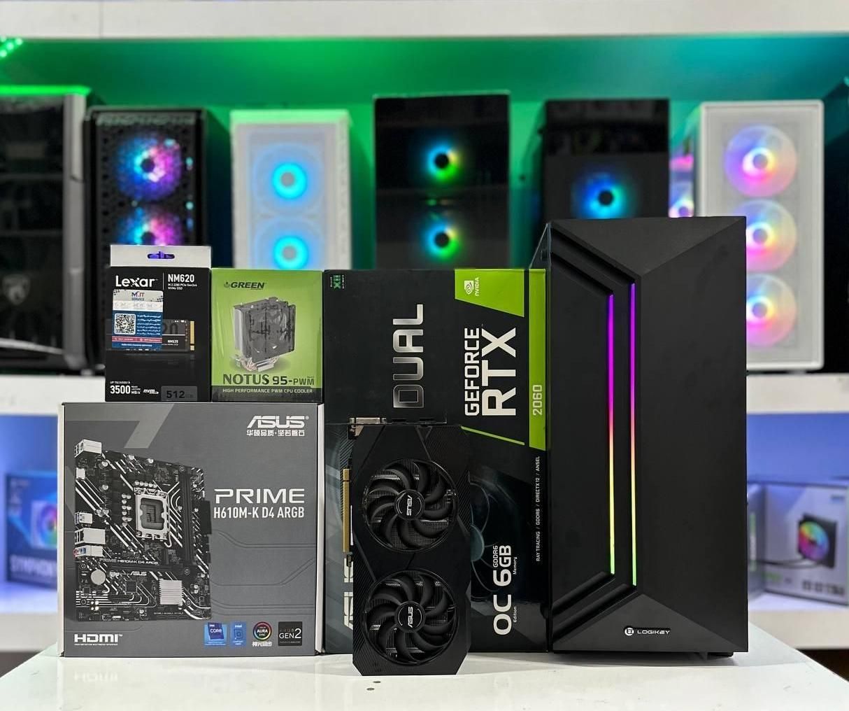 کیس گیمینگ رندرینگ i512400+ RTX2060Asusآکبند|رایانه رومیزی|مشهد, فلسطین|دیوار