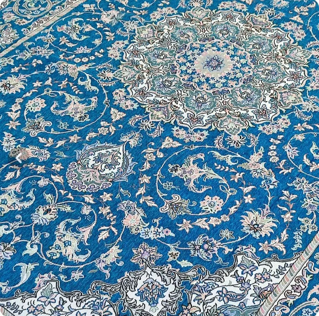 روفرشی ۴×۳ مخمل ابریشیم کیاباف یزد مدل کژال ۴۰۸|روفرشی|کرمان, |دیوار