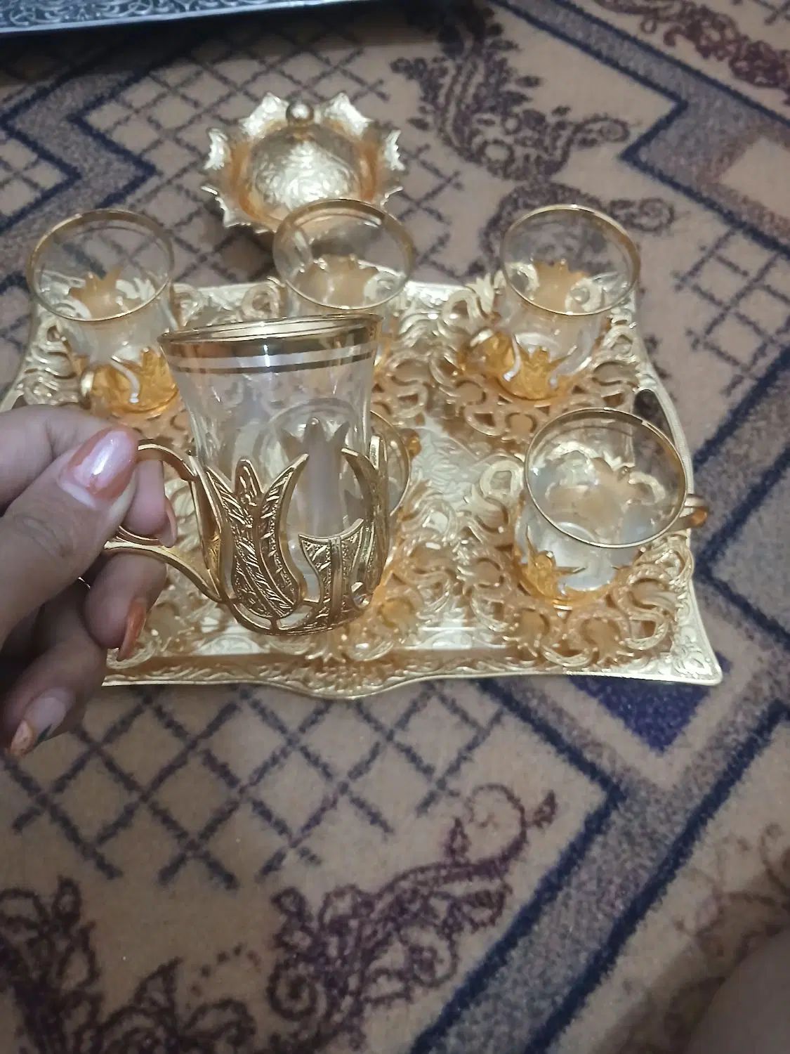 چایی خوری برنجی|ظروف سرو و پذیرایی|مشهد, طلاب|دیوار
