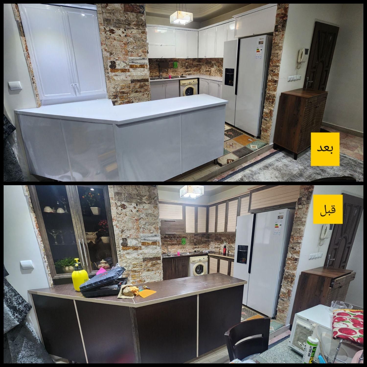 نصب برچسب کابینت / استیکر/ کمد دیواری / شیشه ماتکن|خدمات پیشه و مهارت|کرج, مهرویلا جنوبی|دیوار