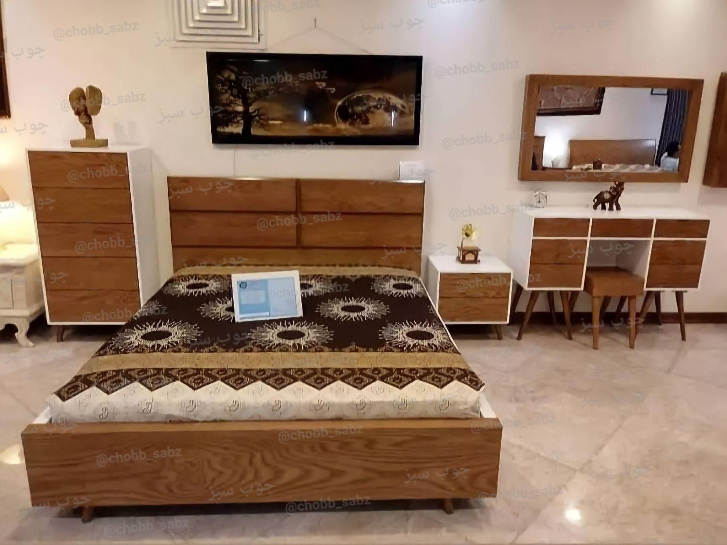 سرویس خواب مدل ژینو|تخت و سرویس خواب|قروه, |دیوار