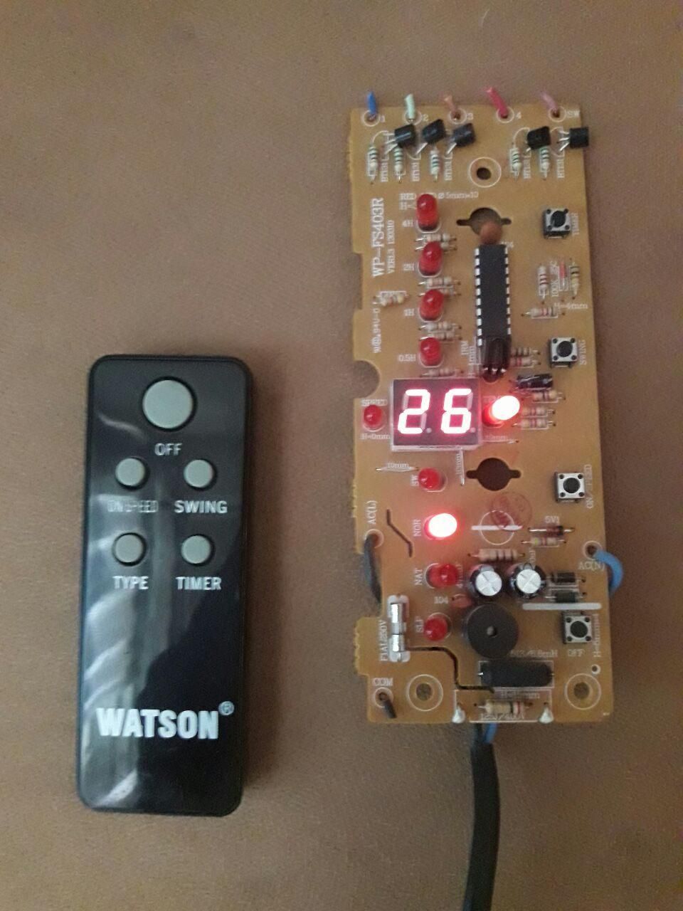 برد پنکه کنترلی نمایشگر دیجیتال با دماسنج و تایمر|پنکه و تصفیهکنندهٔ هوا|پیر بکران, |دیوار