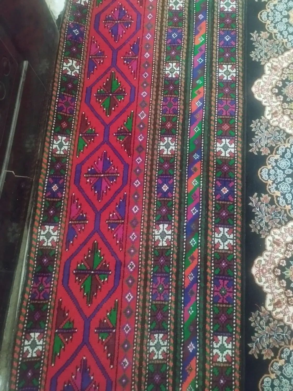 کناره دست بافت عشایری 4 متر طول با 50سانت عرض.|گلیم، جاجیم، گبه|زاهدان, |دیوار