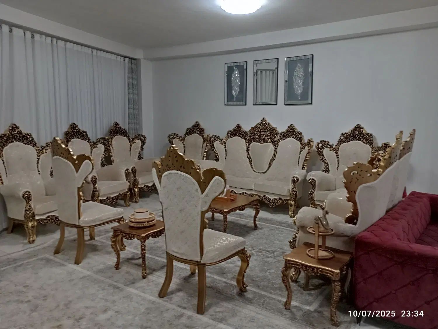 مبل سلطنتی ۱۲ نفره، کار سنگین، در حد نو|مبلمان خانگی و میز عسلی|تهران, آجودانیه|دیوار