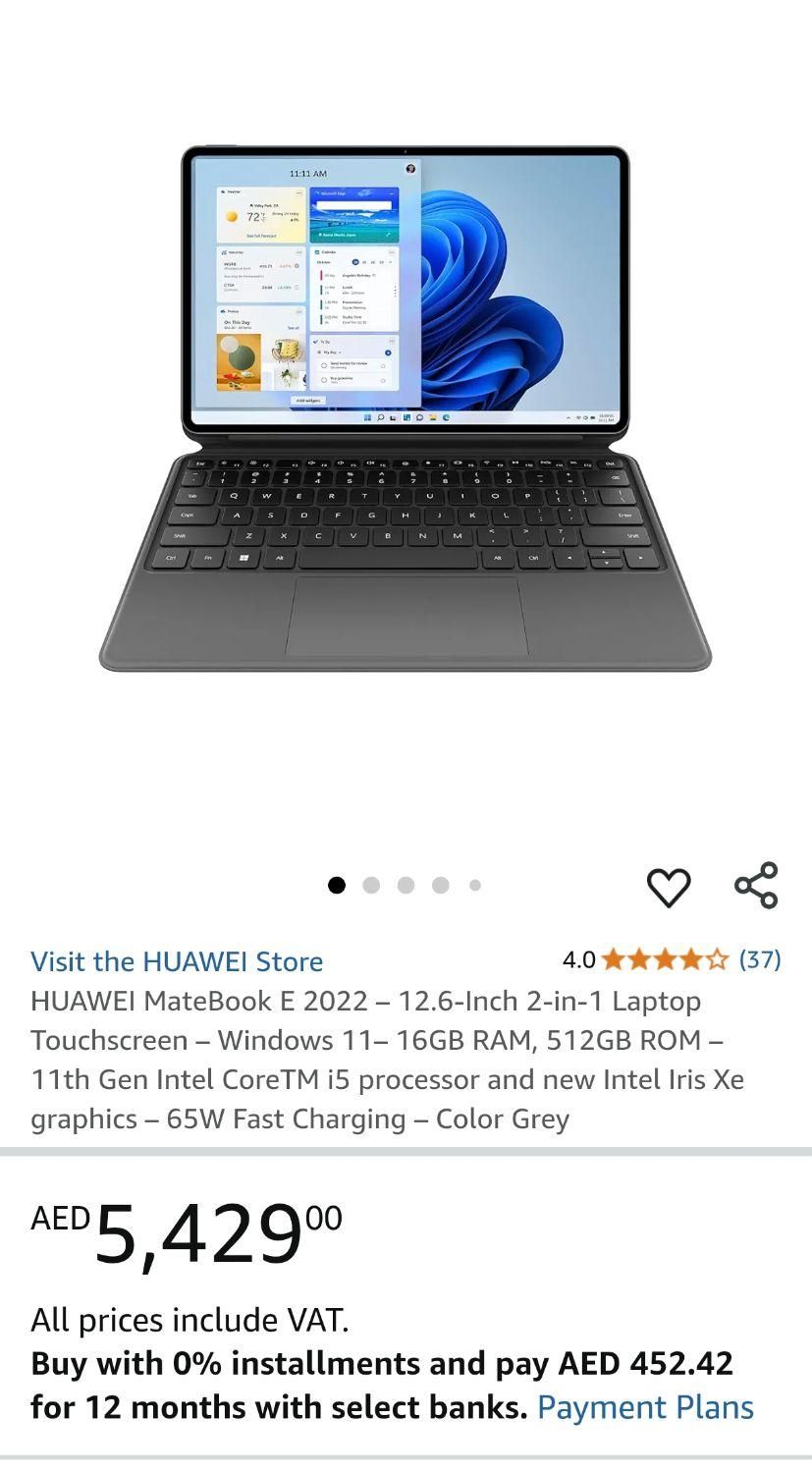 Matebook e i5|رایانه همراه|کیش, |دیوار