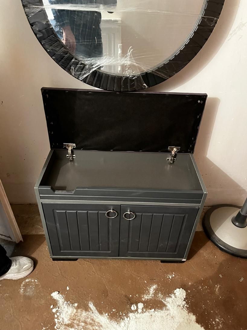 وسیله آرایشگری-پاف،کنسول وجاکفشی+آینه گرد دیوارکوب|مبلمان خانگی و میز عسلی|قزوین, |دیوار