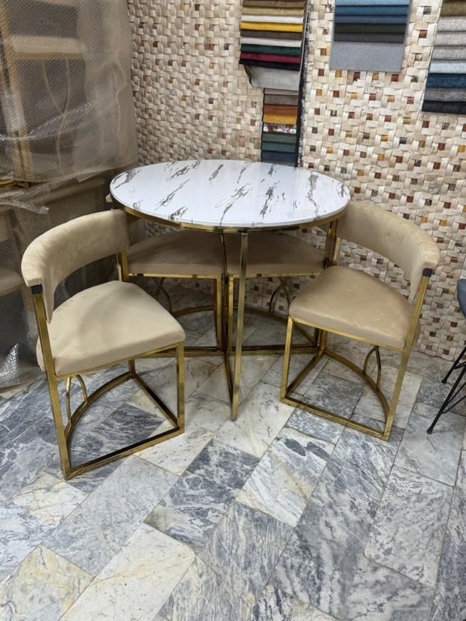 میزناهاخوری فلزی کمجا پشت ‌پارچه راحتی|میز و صندلی غذاخوری|کرمانشاه, |دیوار