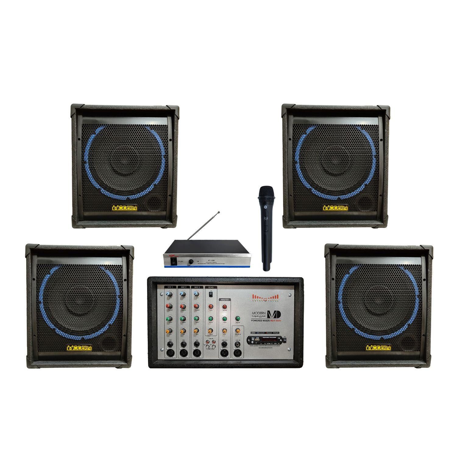 پک 4عددی باندچوبی 12اینچ و اکوآمپلی ومیکروفن بیسیم|سیستم صوتی خانگی|تهران, جمهوری|دیوار