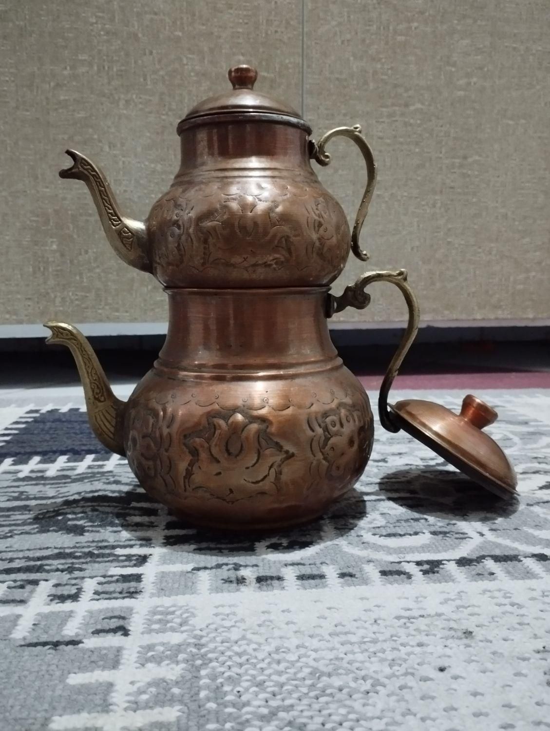 کتری قوری مسی|سماور، چای‌ساز، قهوه‌ساز|تربت جام, عیدی آباد|دیوار